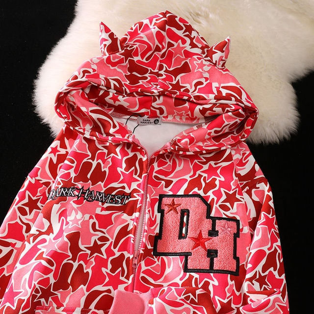 Embroidery Cool Camouflage Zipper vampyy.shop