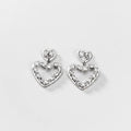 Ausgefallene Herzohrringe aus rhodiniertem Metall vampyy.shop