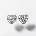 Ohrstecker mit Herzmotiv aus rhodiniertem Metall vampyy.shop