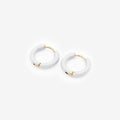 18k Vergoldete Ohrringe „white Circle“ vampyy.shop