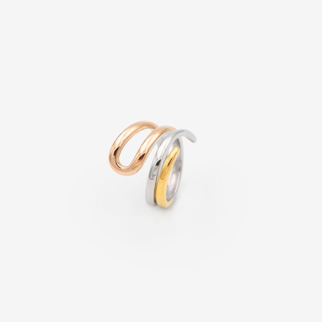 Ring „metallic Trio“, Rosévergoldet & 18k vergoldet vampyy.shop