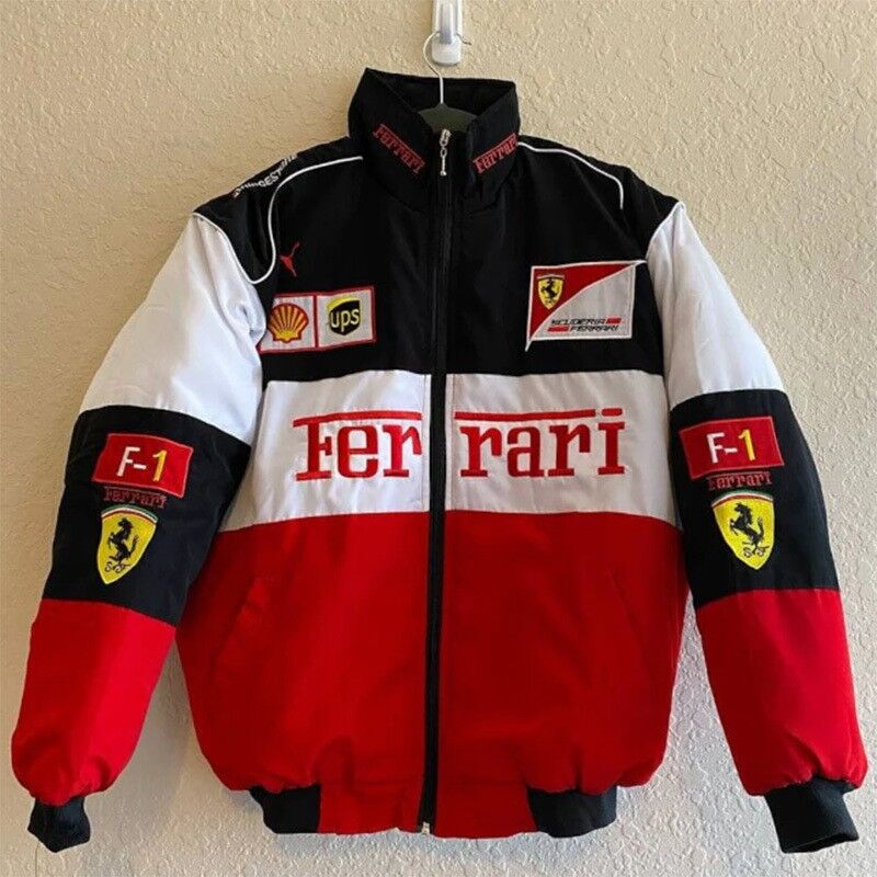 Embroidery Casual Zipper Long Sleeve Racing Jacke vampyy.shop