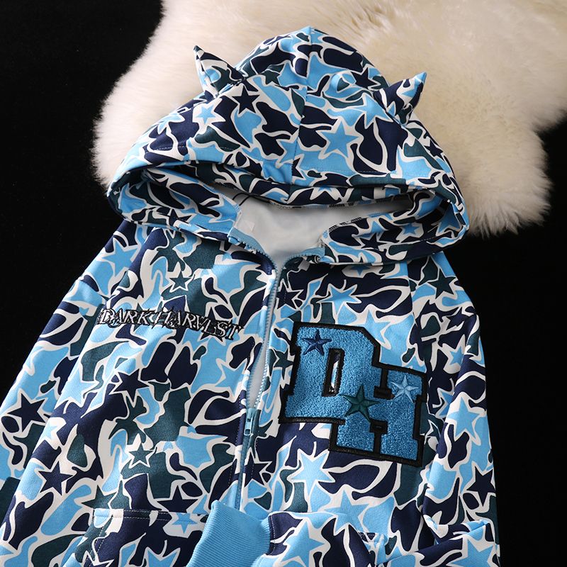 Embroidery Cool Camouflage Zipper vampyy.shop