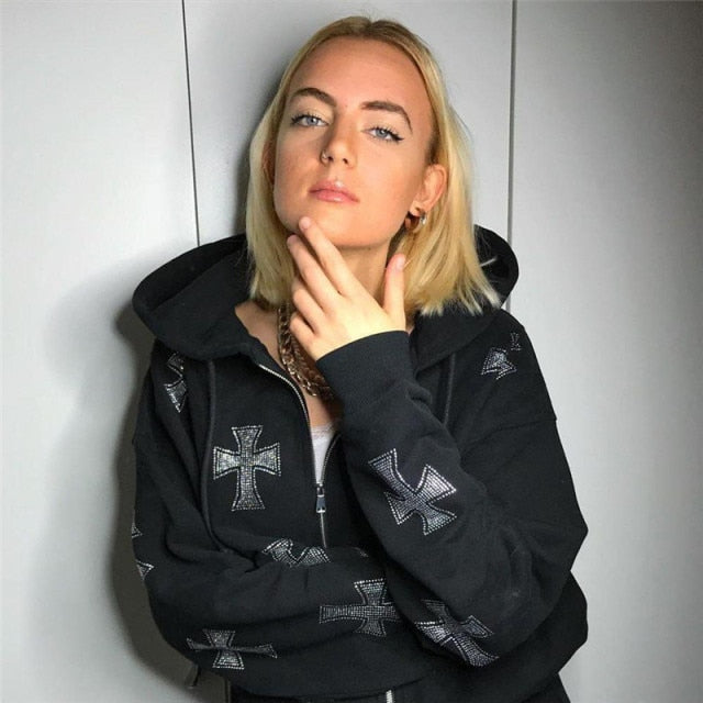 Frauen Gothic Zipper vampyy.shop