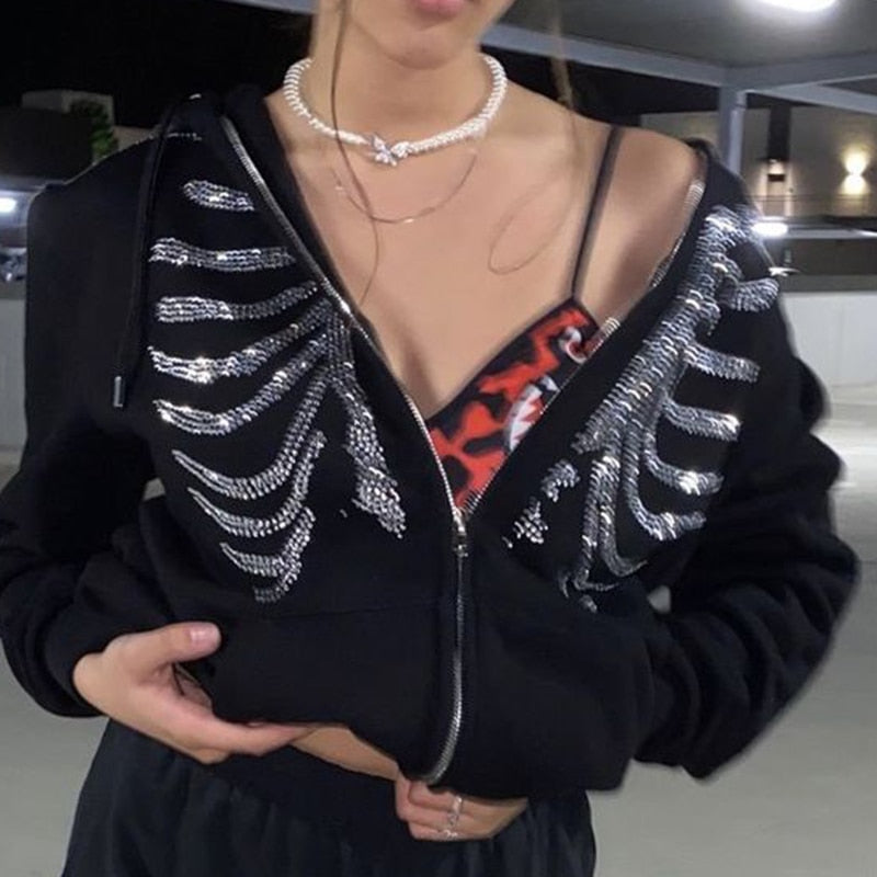 Frauen Gothic Zipper vampyy.shop